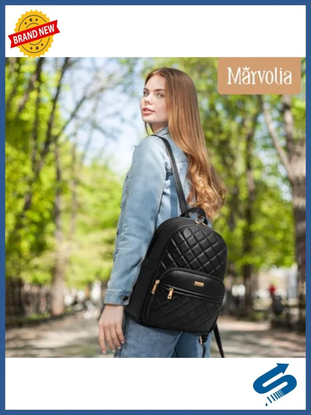 Vegan Leather Mini Backpack for Travel Work Shopping with Quilted Design